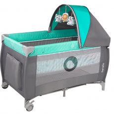Манеж-ліжечко Lionelo Sven Plus Turquoise Grey